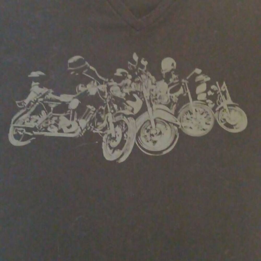 Motorcycle V-neck Tshirt, Men's Size Medium  Brand: Sea NY Color: Black and Gray